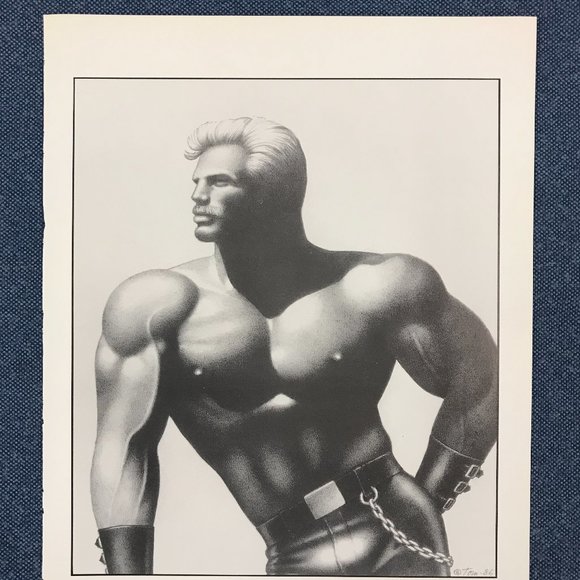 Art Page/Print 8.5 x 11 TOM of FINLAND Art Book Retrospective #2 1989 Body Build - Picture 1 of 1
